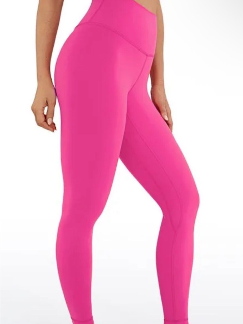 CRZ YOGA Hot Pink Running Leggings 25” High Waisted w/ Pockets